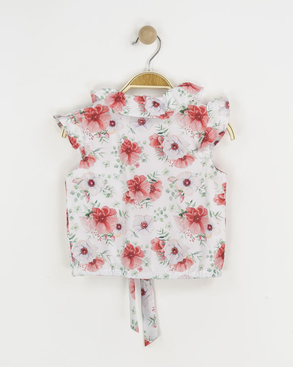 Picture of JH4232-GIRLS SHIRT SILKY FEEL WITH FLOWER PATTERN